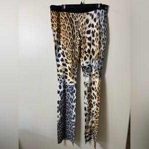 JUST CAVALLI | Two Tone Leopard Print Trousers